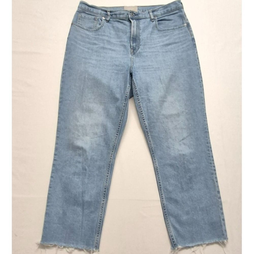 Everland women's The Cheeky Jeans light wash wide legs fringe sz. 33